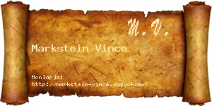 Markstein Vince névjegykártya